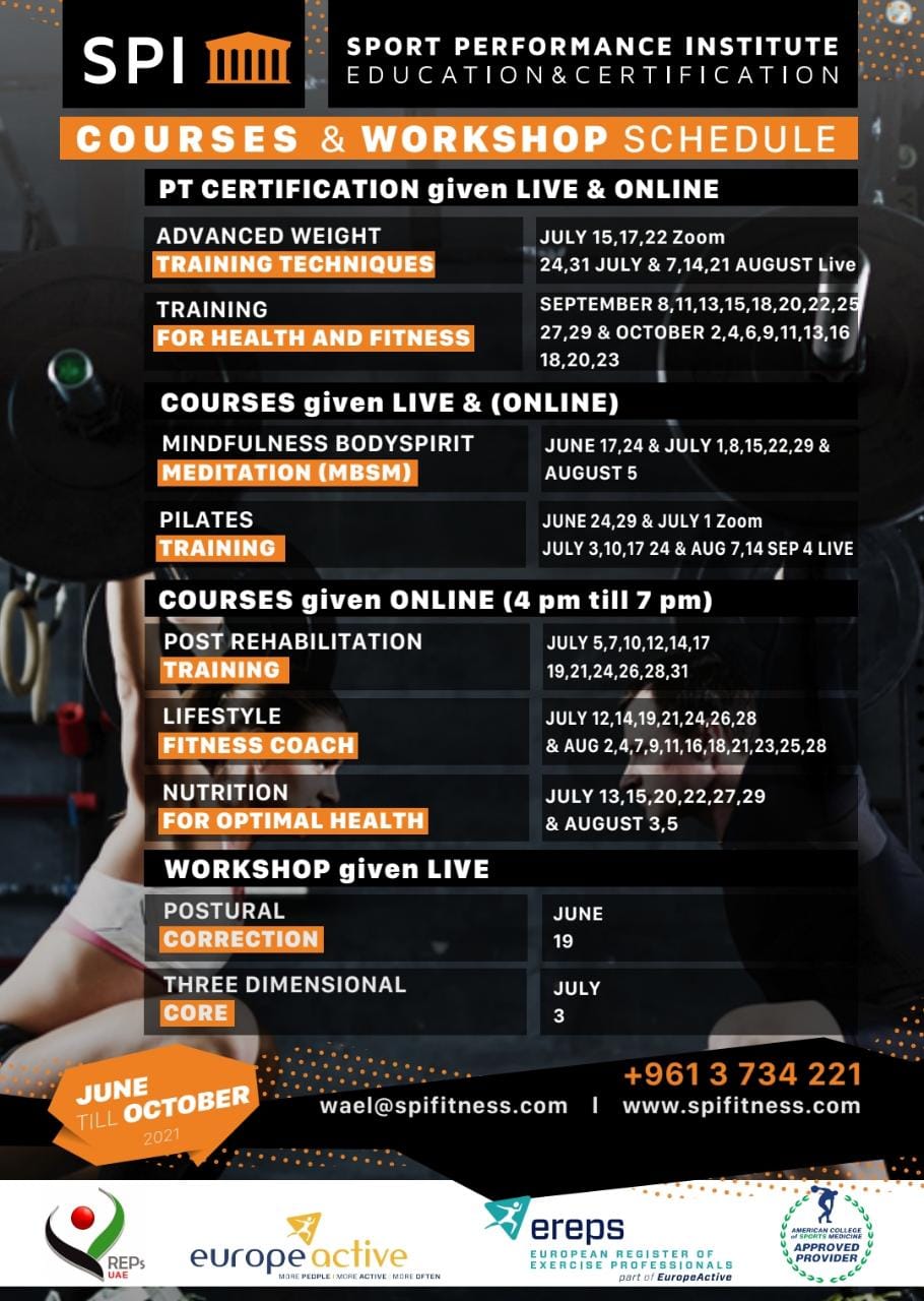 2021 SPI calendar of events